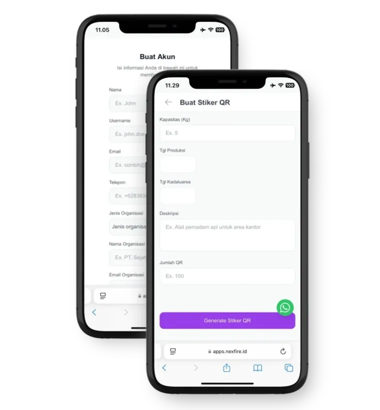 NEXA Fire Extinguisher Assistant App screenshots